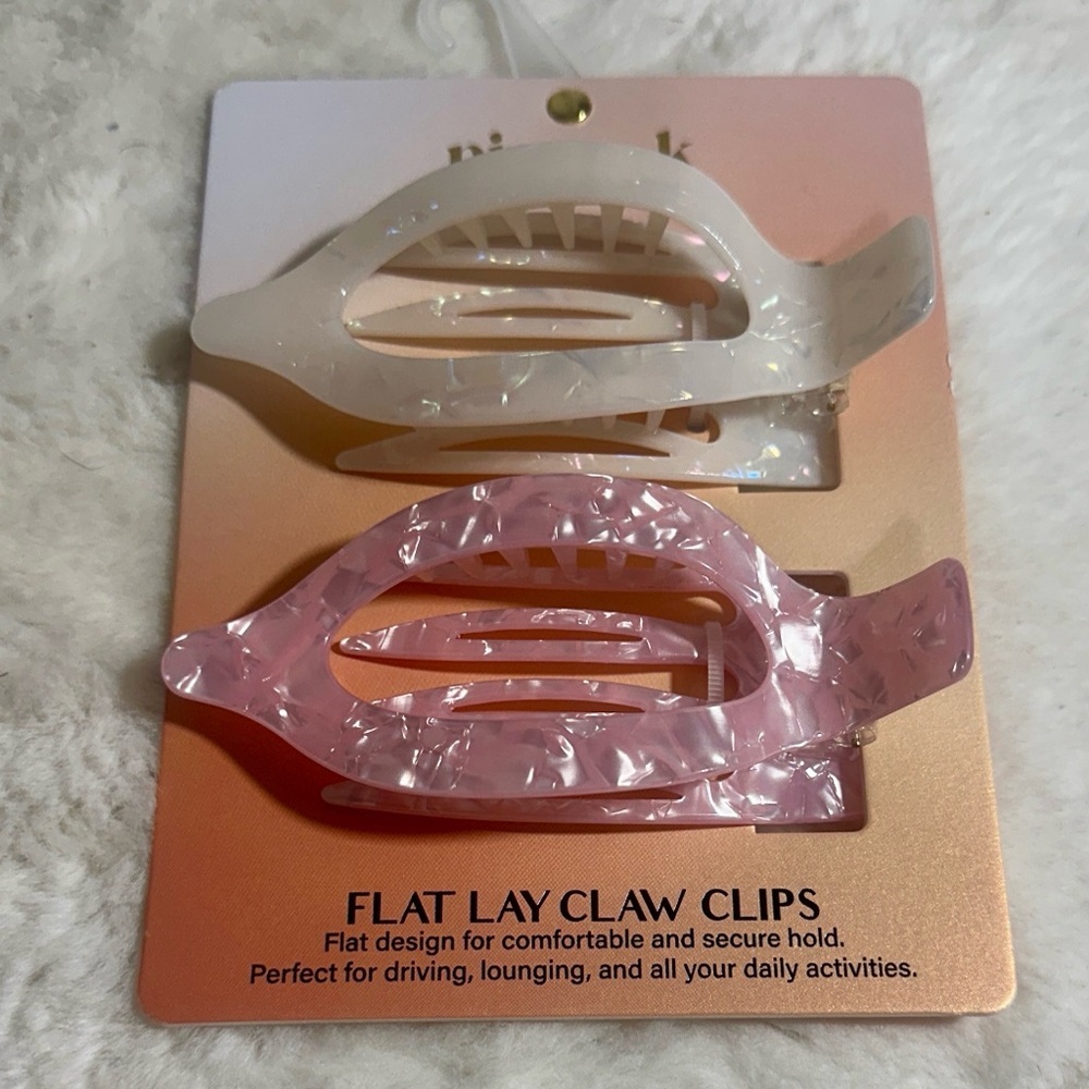 Piper K set of 2 pearlescent flat lay claw clips